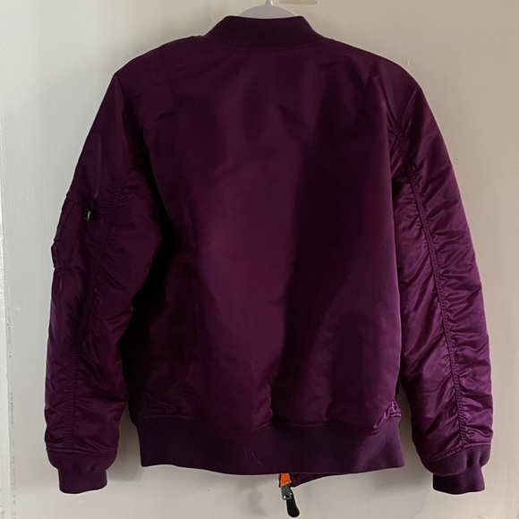 Alpha Industries Purple Reversible MA-1 Bomber Jacket - Picture 6 of 7